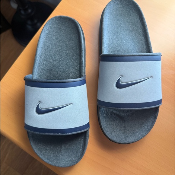 Nike Navy and Gray Slids  Used But Great Condition - Picture 1 of 7